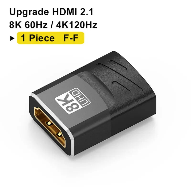 MIZIQIER 8K HDMI 2.1-adapter med 90°/270° vinkel, hanstik til hunstik, 8K 60 Hz, 4K 120 Hz, 48 Gbps, kompatibel med PS5/4, HDTV, Roku, TV-stick og pc