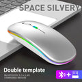 Ratón inalámbrico Bluetooth de 2.4GHz, recargable, silencioso y ergonómico, para gaming, con retroiluminación USB y 1600DPI, para PC y portátiles