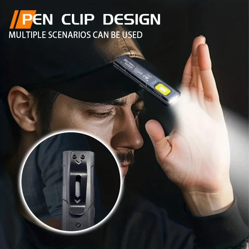 Powerful Mini Security flashing work light warning light strong light mini portable outdoor maintenance emergency EDC flashlight