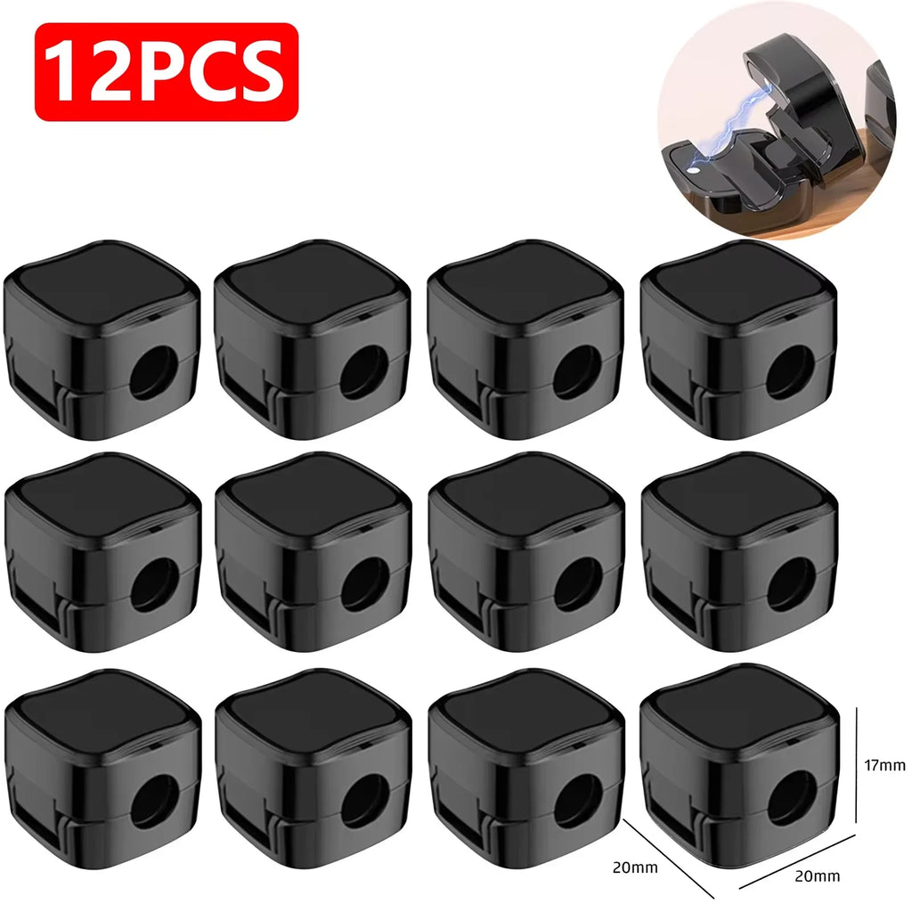 3-12 stk./sæt magnetiske kabelclips, justerbar ledningsholder under skrivebordet, organiseringsholder til kabelstyring