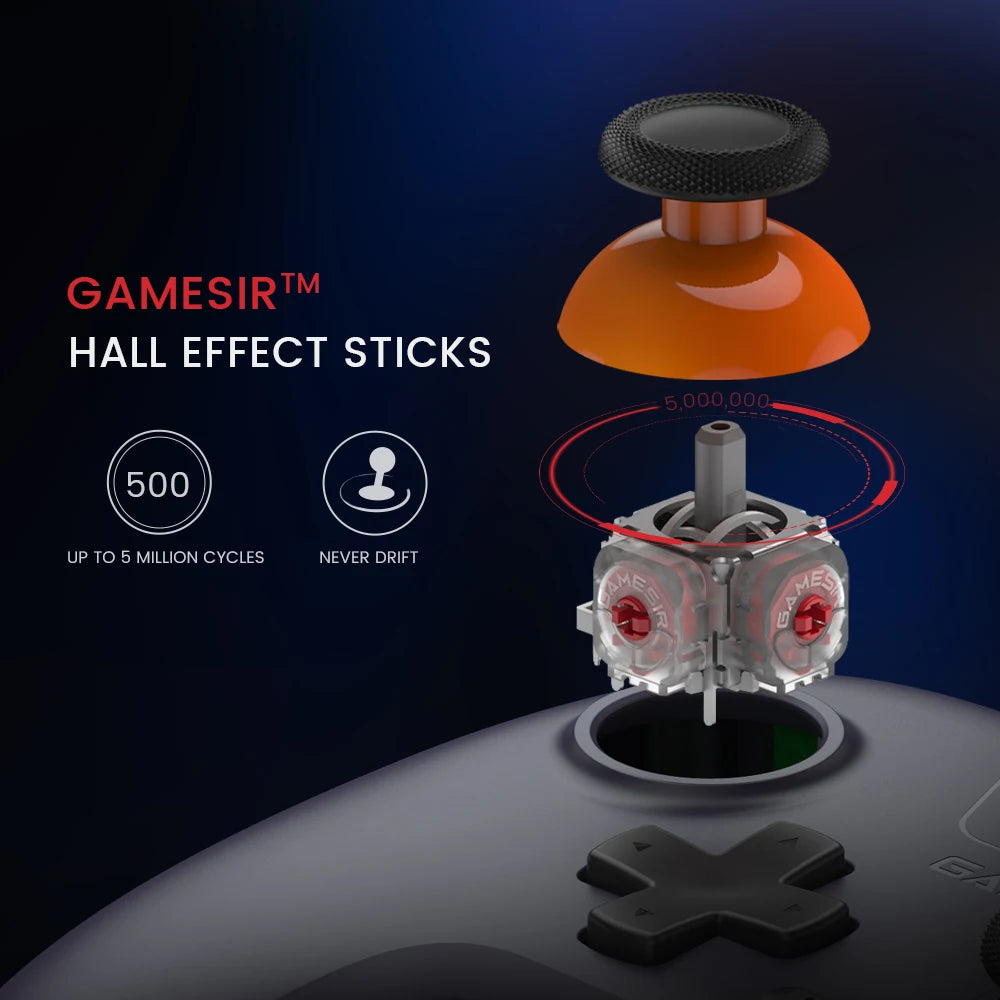 GameSir Nova Lite kabelloses Gamepad, Spielecontroller für Switch, Android, iOS, PC und Steam-Spiele mit Hall-Effekt-PC-Joysticks