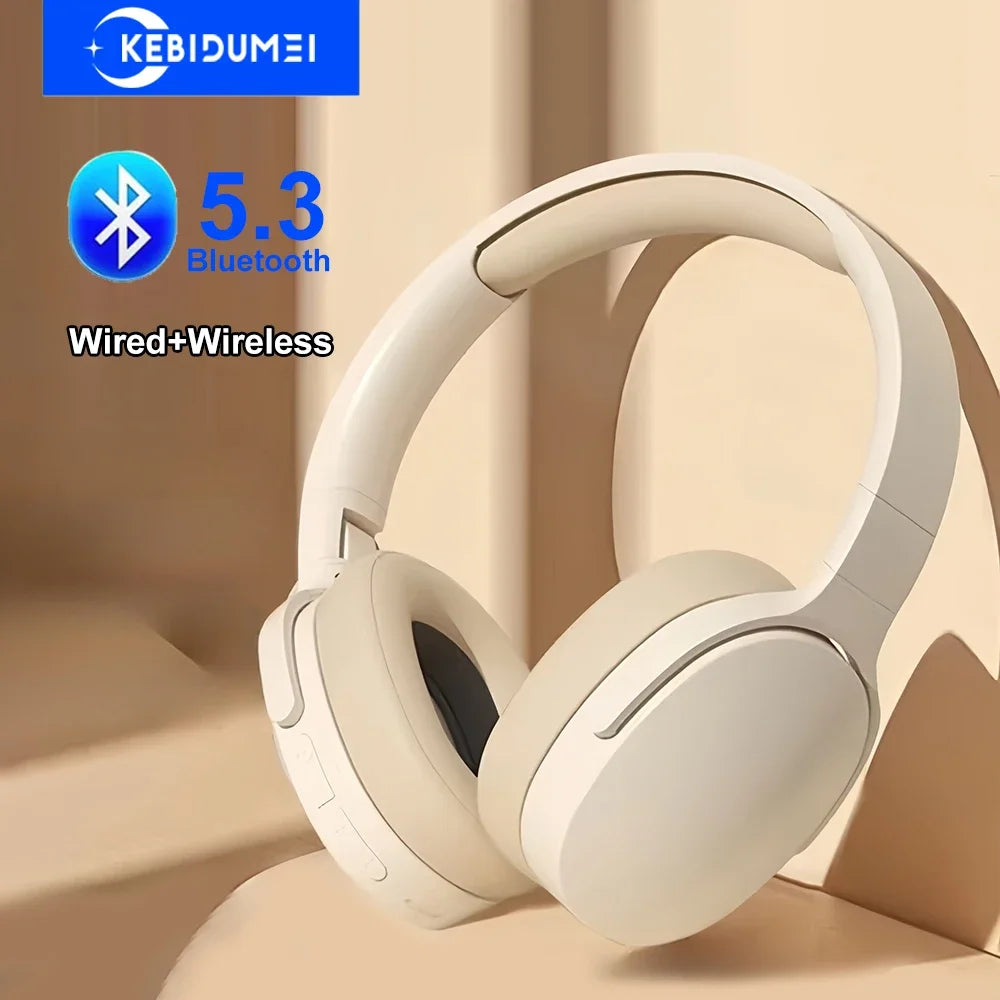 Auriculares Bluetooth 5.3 para gaming, inalámbricos de modo dual, plegables, con reducción de ruido, para música, iPhone y Xiaomi