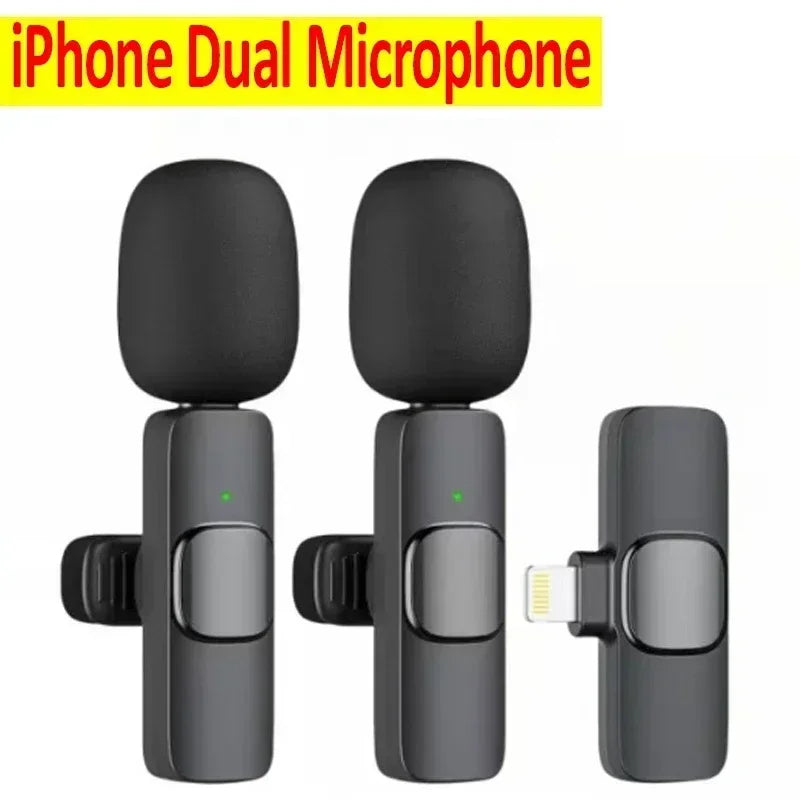 Micrófono inalámbrico de solapa con cubierta antiviento, mini micrófono para grabación de audio y vídeo, compatible con iPhone, Android y teléfonos móviles