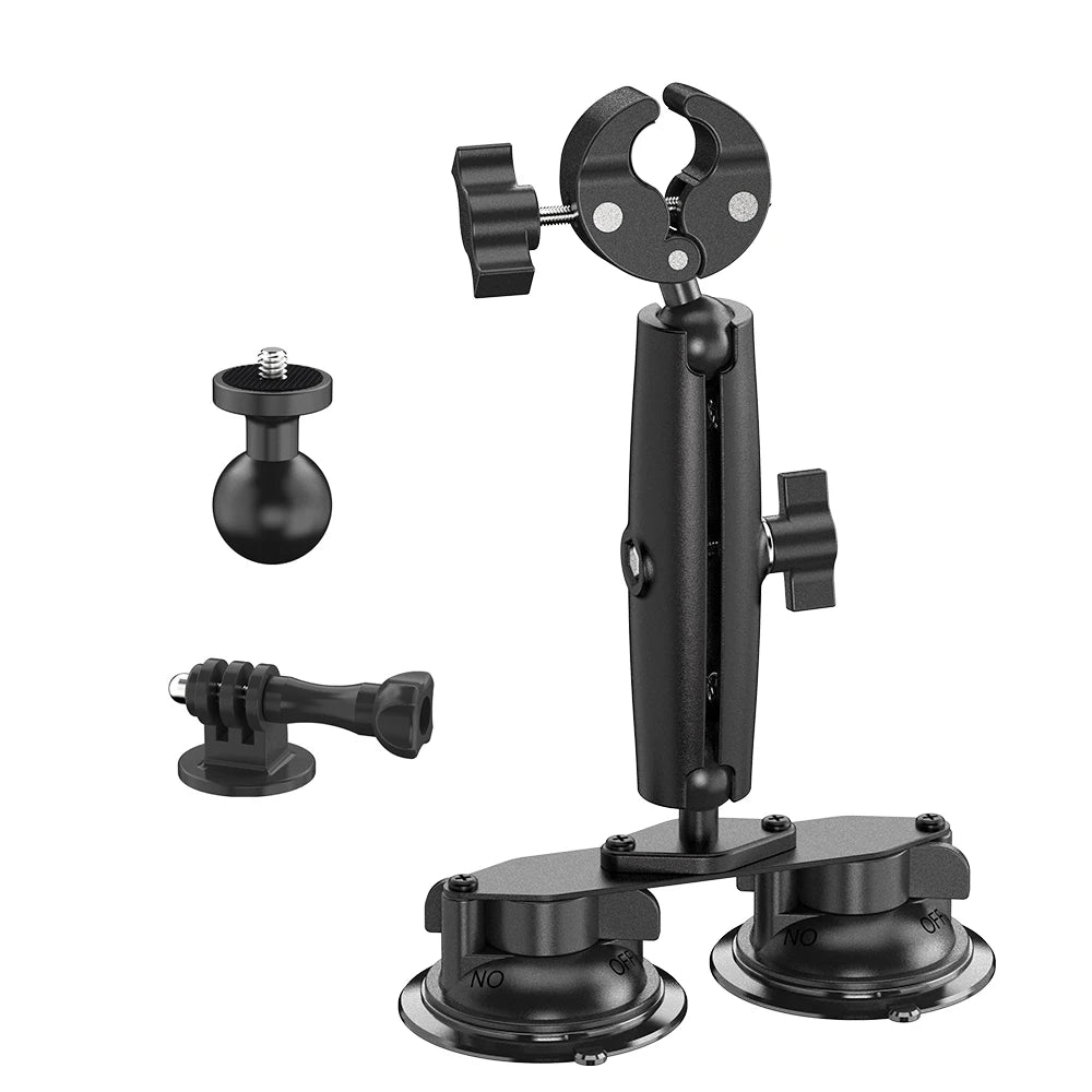 Suction Car Mount for Insta360 x4, x3, x2, x,One RS,R for GoPro Camera 5 in 1 Suction Mount Kit for Action Cameras Selfie Stick
