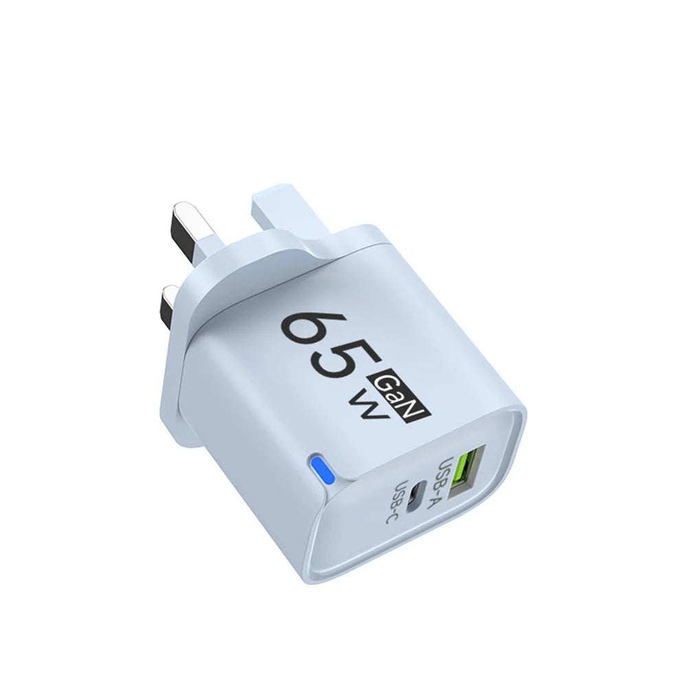 65W Fast Charge USB Type C Charger GaN Mobile Phone Adapter For iPhone Xiaomi Huawei Samsung Oneplus High Speed Charging Adapter