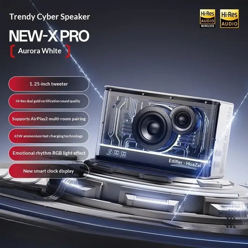 Edifier Flower NEW-X Pro GaN Speakers Support AirPlay 2 Chained Clock Display, RGB Light Cool Energy Sound Gaming Gifts