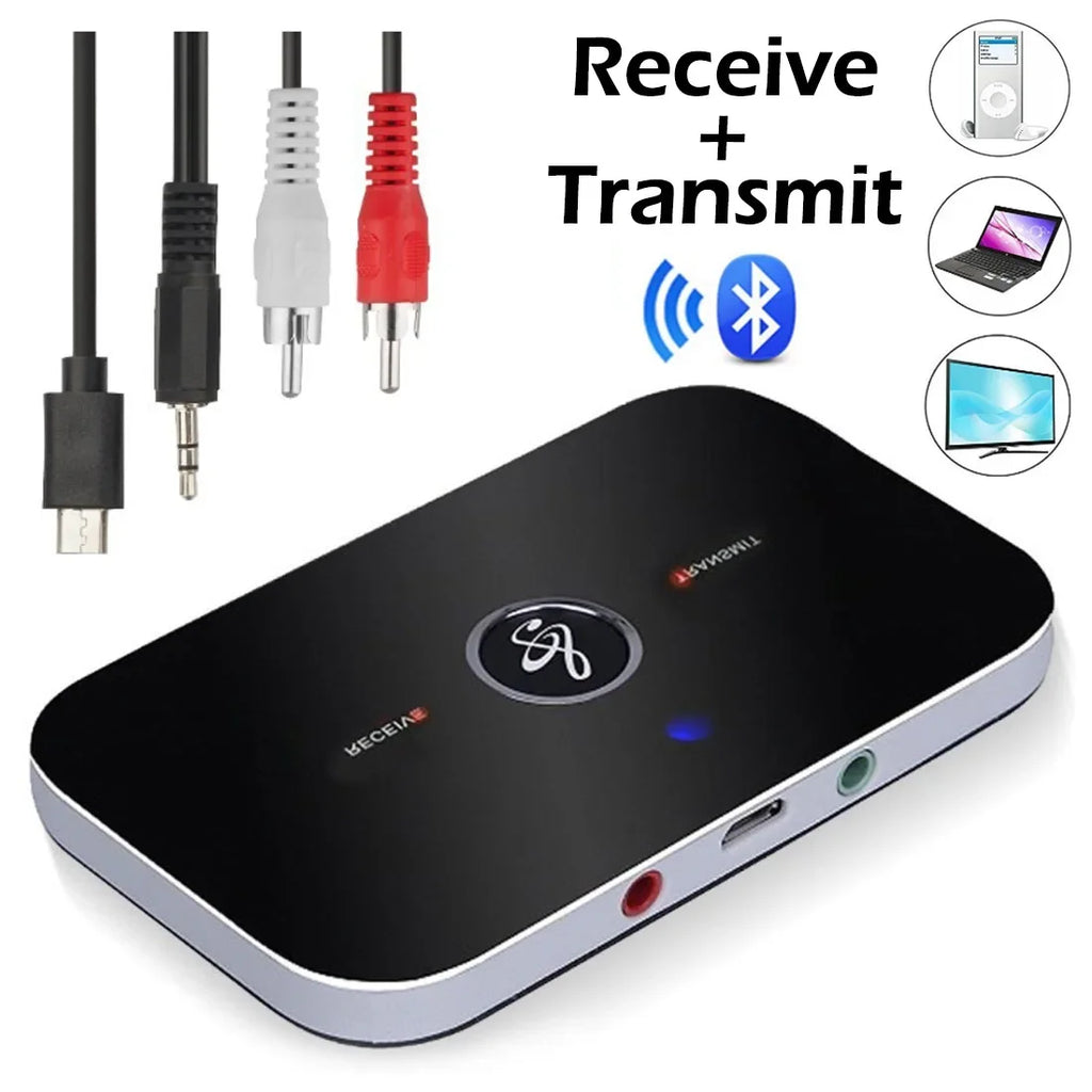 Transmisor y receptor de audio Bluetooth 5.0, RCA, con conector AUX de 3,5 mm, dongle USB, adaptador inalámbrico de música estéreo para kit de automóvil, PC, TV y auriculares
