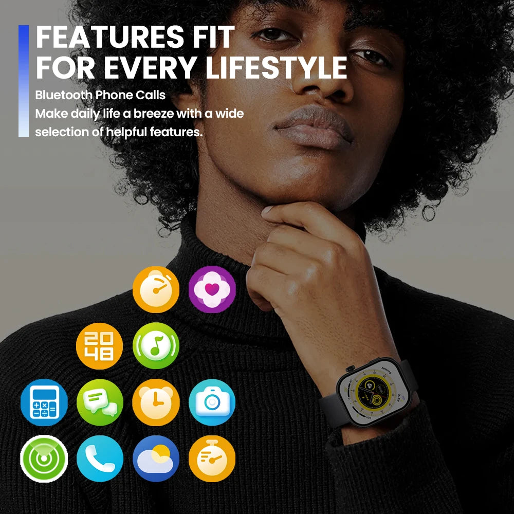Ny Zeblaze Btalk Plus-smartwatch med stemmeopkald, 2.03'' HD-farveskærm, sundheds- og fitnessmåling, smartwatch til mænd og kvinder
