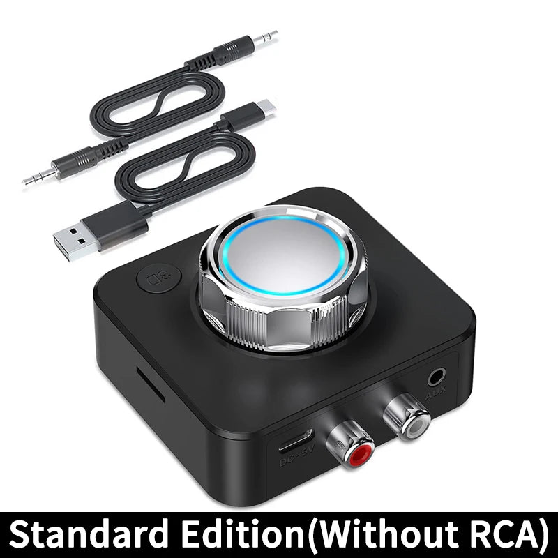 Receptor de audio Bluetooth 5.0, adaptador inalámbrico de música estéreo 3D, tarjeta TF, RCA de 3.5 mm, conector AUX de 3.5 mm para coche, altavoz, amplificador y auriculares