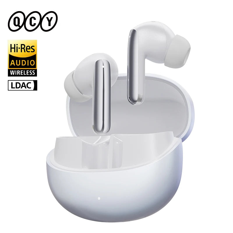 QCY MeloBuds Pro ANC Écouteurs Bluetooth 5.3 sans fil ANC hybride 46dB Hi-Res LDAC Écouteurs 6 micros Casque Détection intra-auriculaire 34H