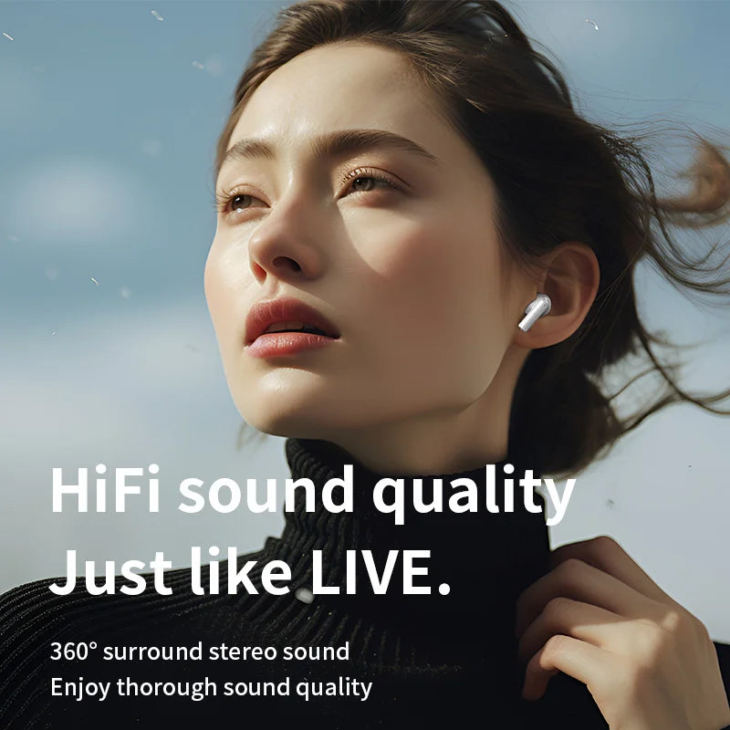Nye trådløse Bluetooth-headset, TWS-headset med mikrofon, stereo-sports-in-ear-headset med touchstyring og lang standbytid