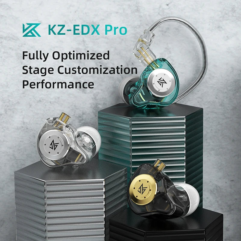 KZ EDX PRO 10mm dynamiske øretelefoner med dobbelt magnetisk kredsløb, HIFI-bas, earbuds til sport og støjreducerende headset, KZ ZSTX ZSN PRO ZAS