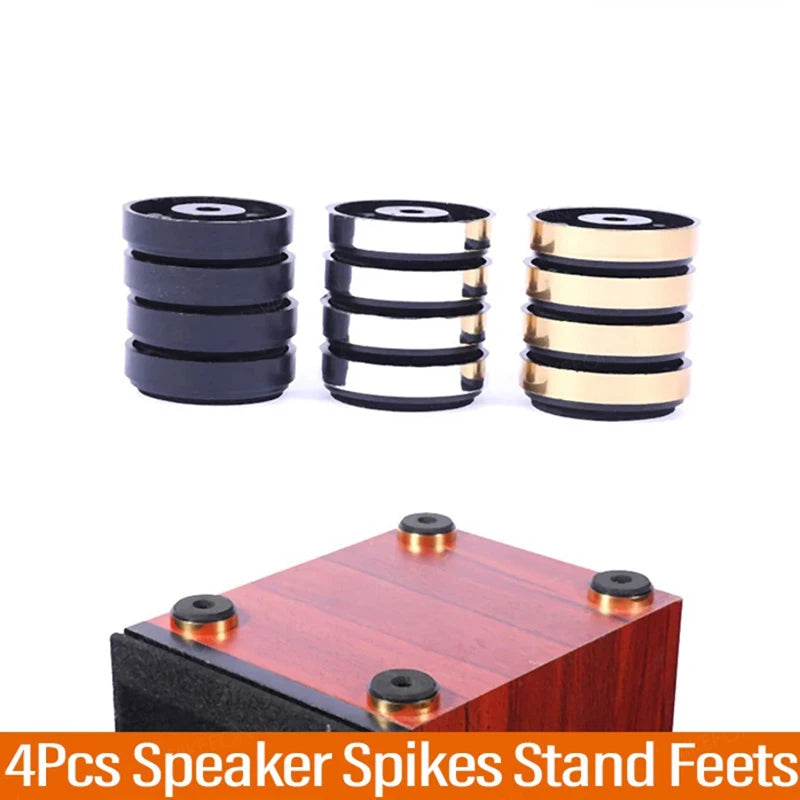 Juego de 4 unidades: patas de soporte antivibración para amplificador y altavoz de audio HIFI, almohadillas aislantes, soporte con abrazadera de garra de cangrejo para trípodes de cámara