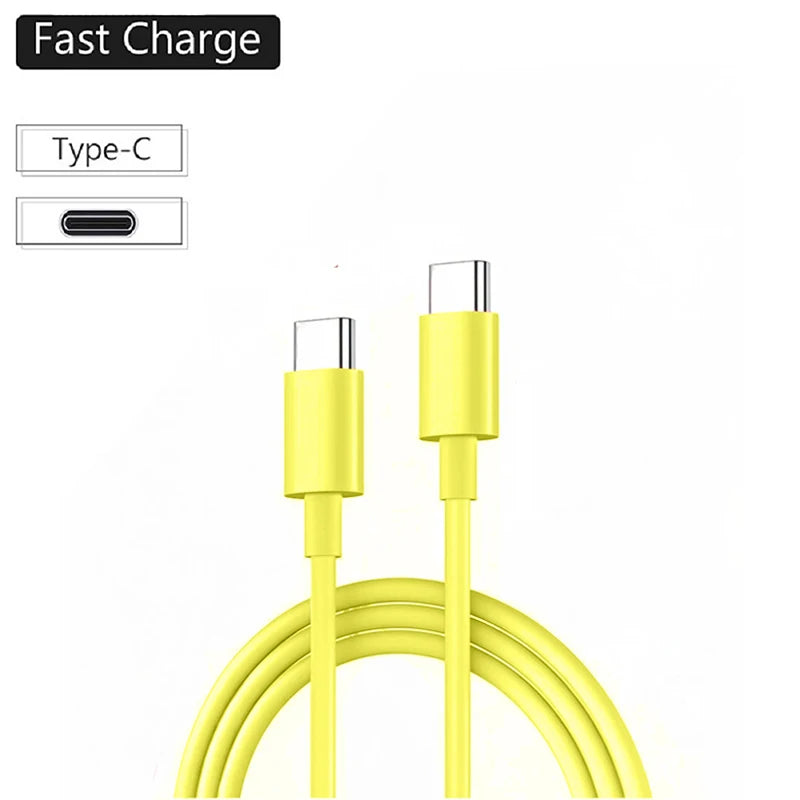 PD 60 W USB-C til USB Type-C-kabel til hurtig opladning og dataoverførsel til iPhone 15/15 Pro, Huawei, Samsung og Xiaomi, sort eller hvid, 1M 2M 3M