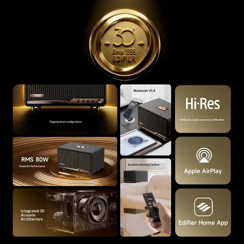New 30th Anniversary Limited Edition Edifier S300 Wireless Bluetooth Audio Bluetooth 5.4 HI-FI High-Quality Desktop Speaker Gift