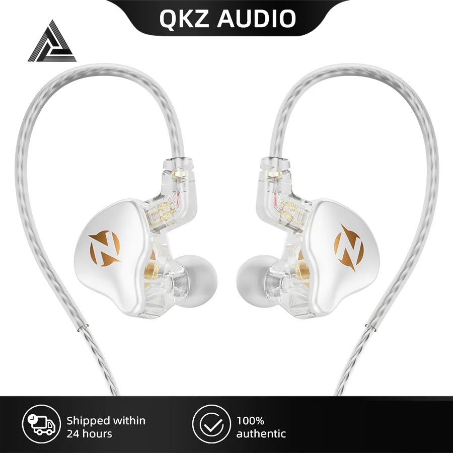 Die kabelgebundenen QKZ AK9 Pro Ohrhörer sind dynamische In-Ear-Monitor-Kopfhörer mit abnehmbarem 2-Pin-Kabel und HiFi-Stereobass.