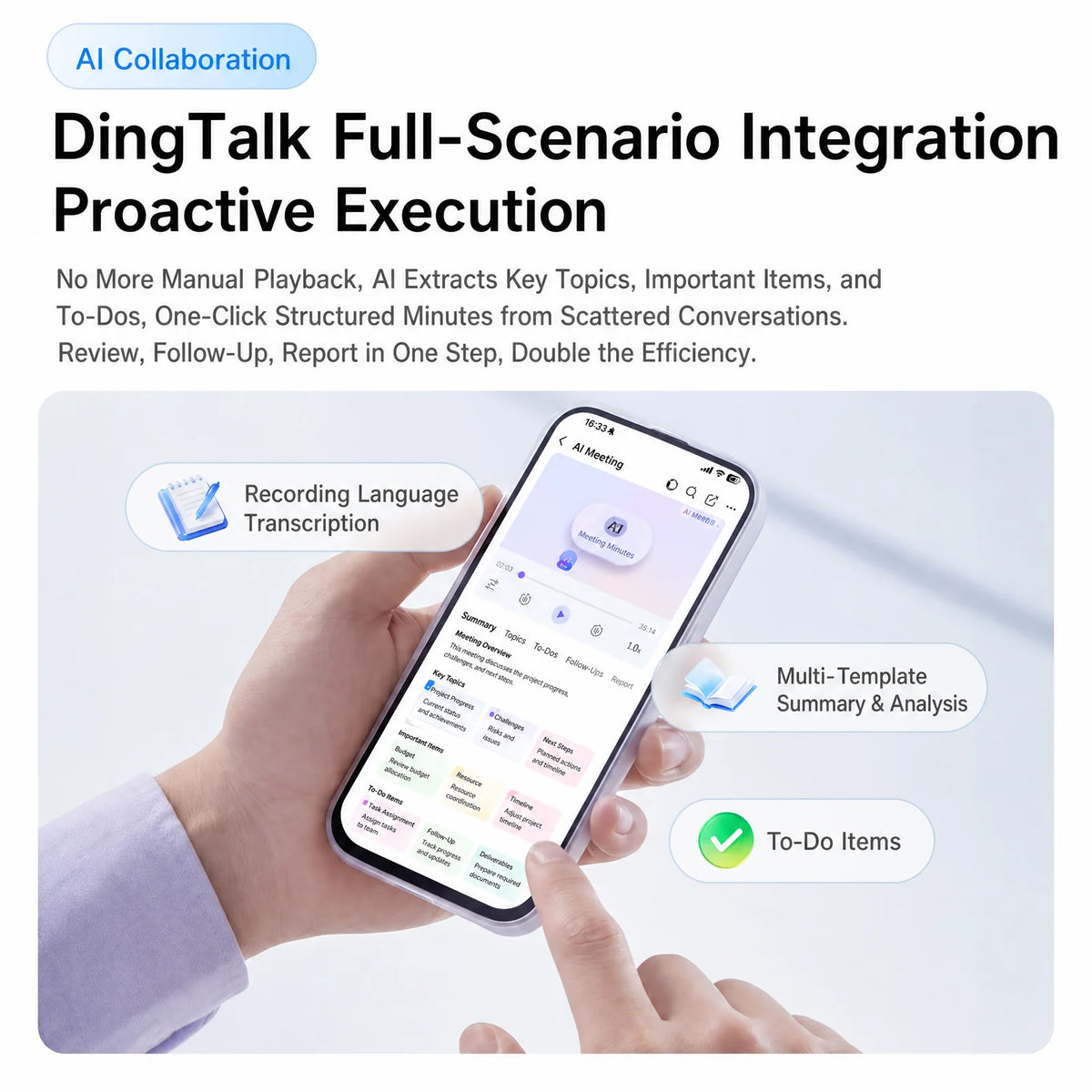 Auriculares con IA DingTalk H1, grabación de oído abierto y transcripción en tiempo real, resumen y traducción de reuniones con IA, para llamadas, entrevistas y oficina