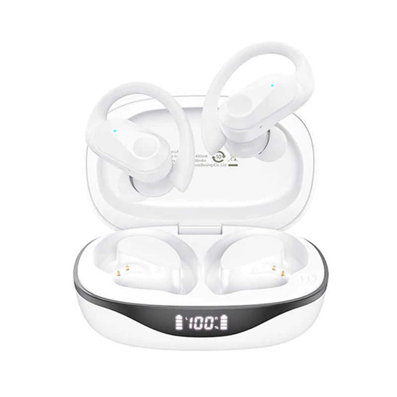 Choice AOC sportsheadset, trådløse Bluetooth 6.0-øretelefoner, vandtætte, LED-batteridisplay, gaming med lav latenstid, hovedtelefoner LP75