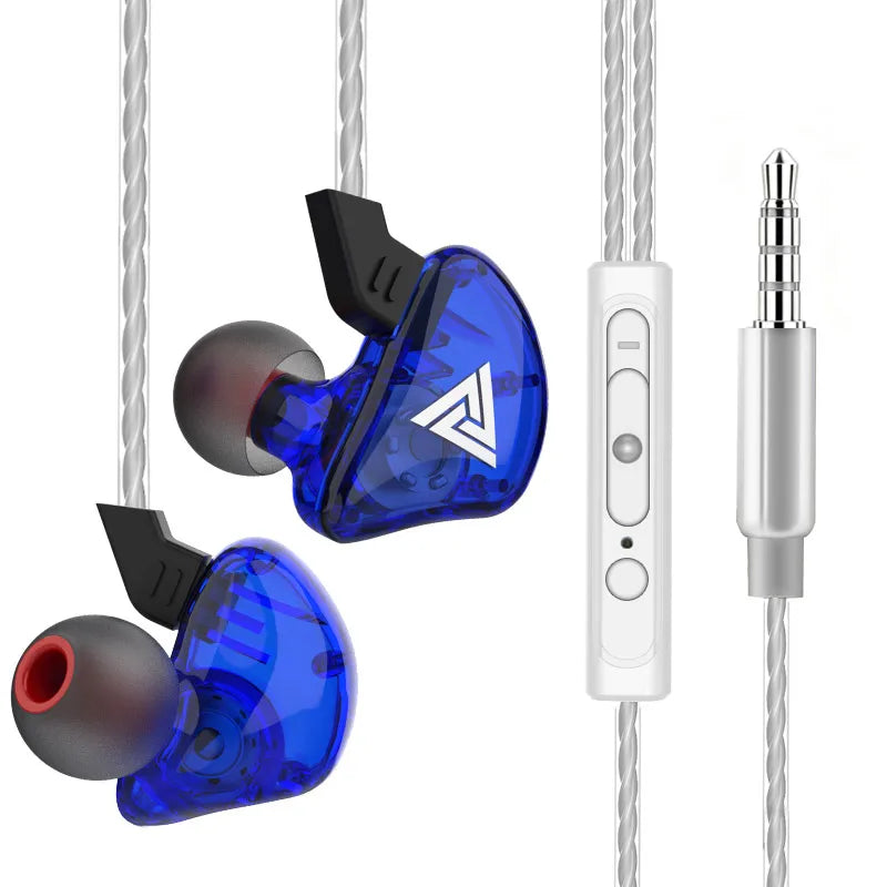 QKZ AK3 HiFi 3.5MM-kablede øretelefoner med mikrofon, bas og støjreduktion, hovedtelefoner til sport, gaming og musik, stereolyd, ørepropper
