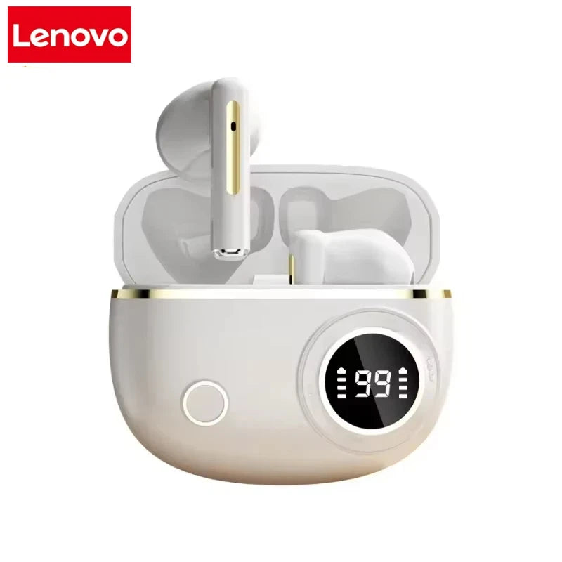 Casque Bluetooth sans fil Lenovo TWS avec affichage LED, étanche, réduction de bruit, écouteurs sport stéréo à annulation de bruit