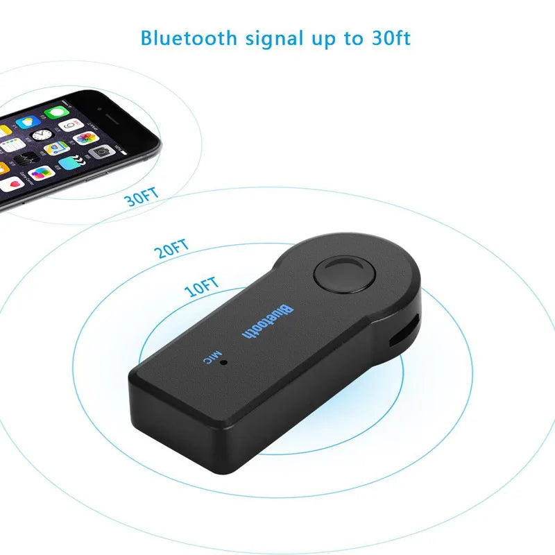 2-i-1 trådløs Bluetooth 5.0-modtager med 3,5 mm-jackstik til bil, musik og lyd via AUX, A2DP-hovedtelefonssender, adapter med håndfri funktion