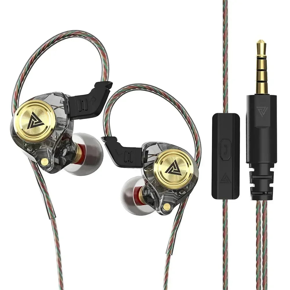QKZ AK3 HiFi 3.5MM Wired Earphone with Microphone Bass  Noise Cancelling Headphones For Sport Gaming Music Stereo Sound Earbuds