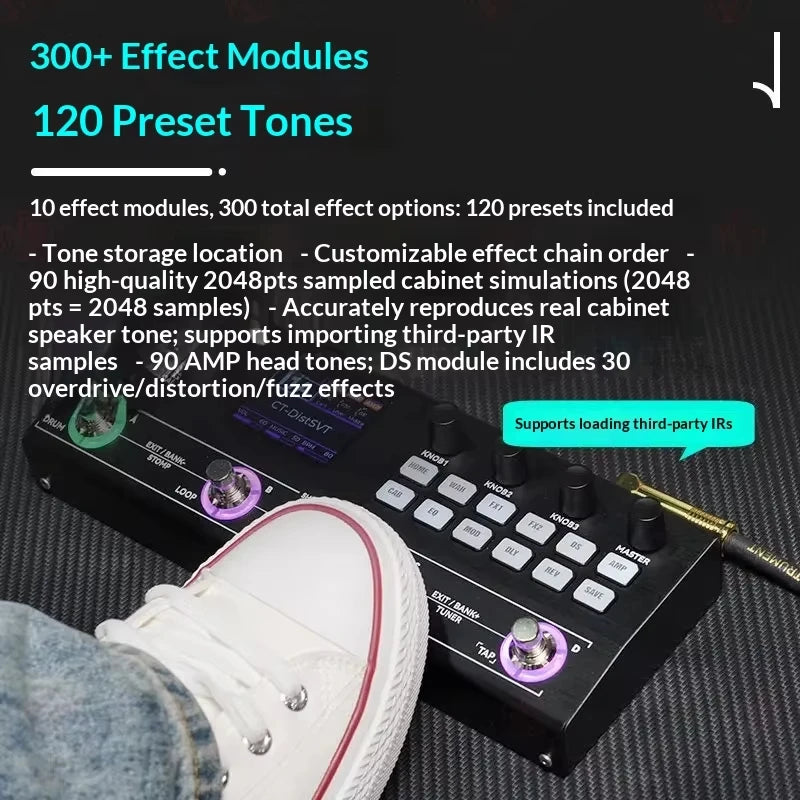 M Vave Tank Pro Electric Guitar Multi Effects Simulation Drum ] Pedal Bass Amplifier Machine Accompaniment Distortion Overdrives