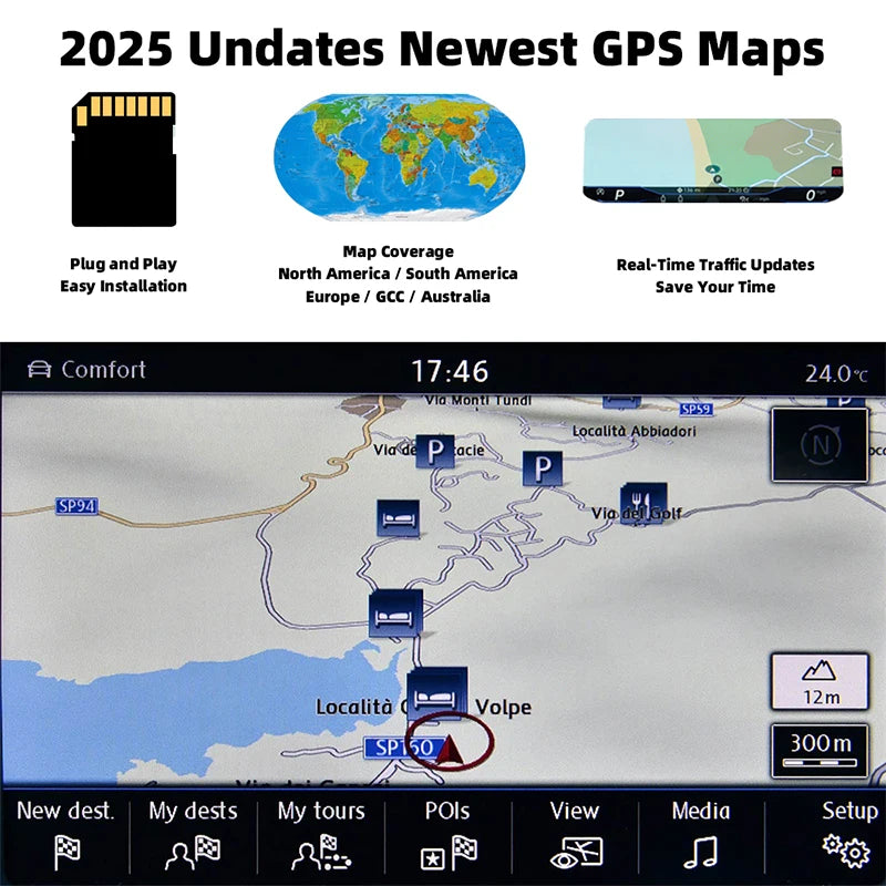 Newest V24 2026 for Volkswagen MIB2 Discover Media Maps Sat Navi SD Card Update Europe UK