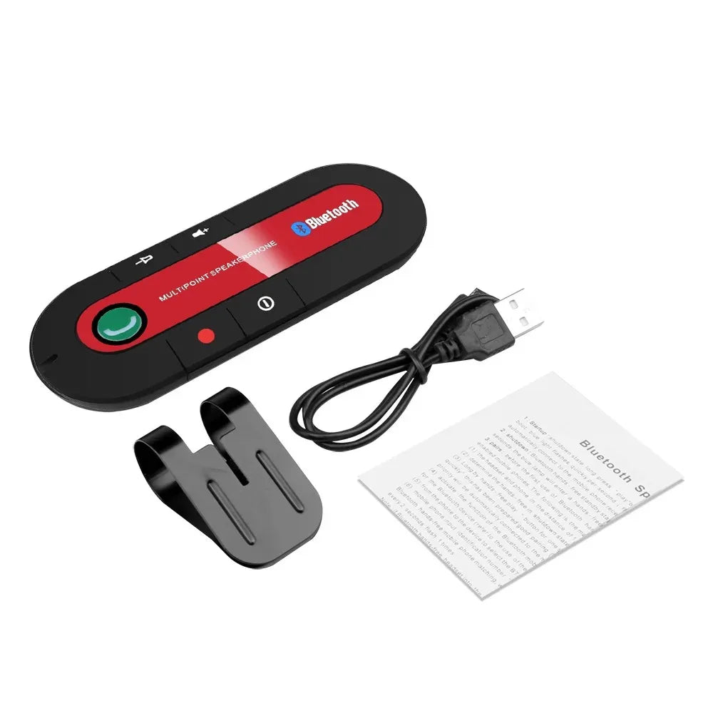 Bluetooth Speaker Handsfree Car Kit Sun Visor Clip Wireless Audio Receiver Speakerphone Wireless Stereo MP3 Music Player