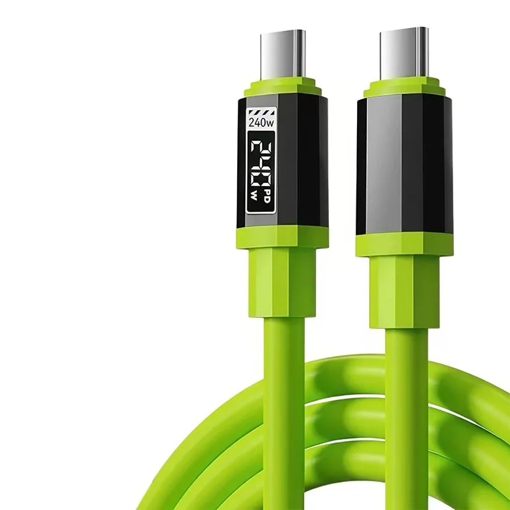 240W USB Type C Cable PD Fast Charging Phone Charger Data Cord For iPhone Samsung Xiaomi Huawei USB C to USB C Quick Charge Wire