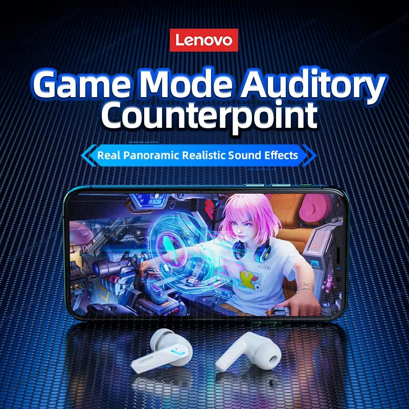 Auriculares Bluetooth Lenovo GM2 PRO para videojuegos, 5.3, auriculares deportivos de modo dual, llamadas HD, reducción de ruido, con micrófono, auriculares musicales