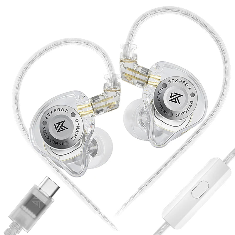 KZ EDX PRO X IEM-øretelefoner med dynamisk driver, HiFi-lyd og dyb bas, sportsørepropper med støjreduktion og aftageligt kabel