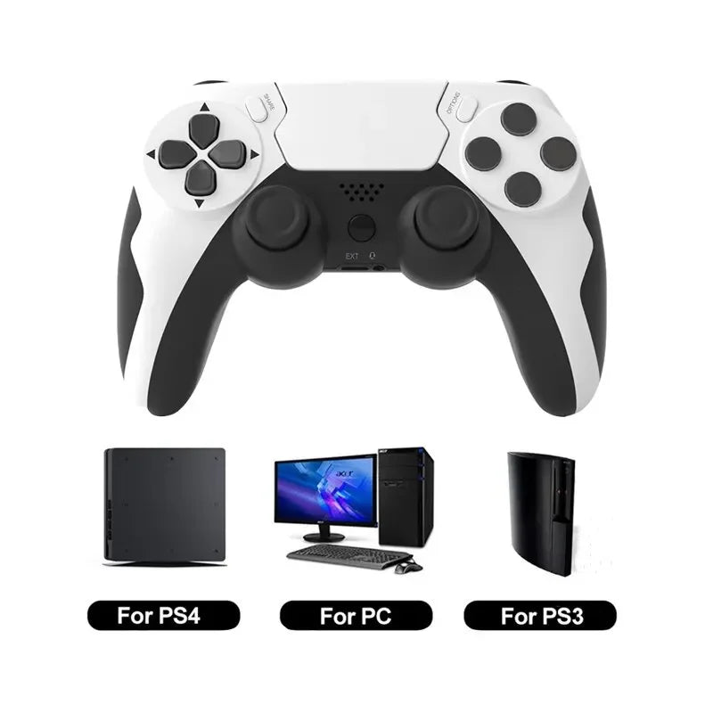 GAMINJA P48 trådløs gamepad med seksakset gyroskop, spilcontroller til PS4- og PS3-konsol, Windows 7/8/10, dobbelt vibration, PC-joystick