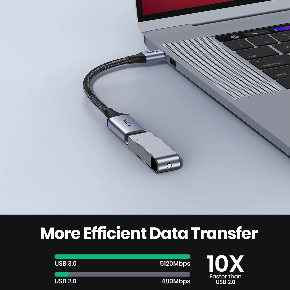 TOPK USB C to USB A Dapter OTG Cable Type C Male to USB 3.0 2.0 Female Cable for MacBook Pro Samsung Type C Adapter
