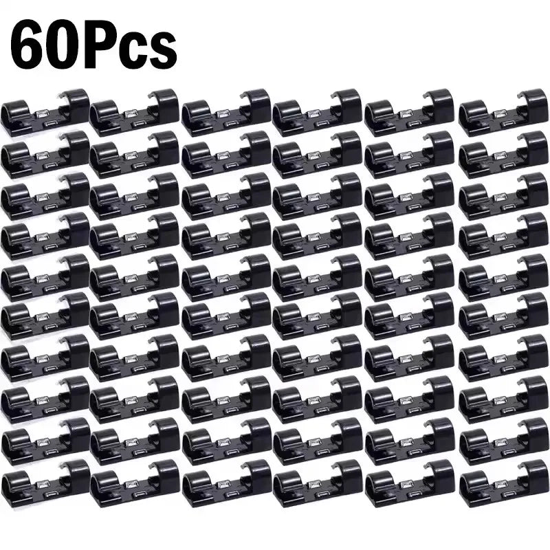 Cable Clips Organizer Drop Wire Holder Cord Management Self-Adhesive Cable Manager Fixed Clamp Wire Winder For Home Office Car