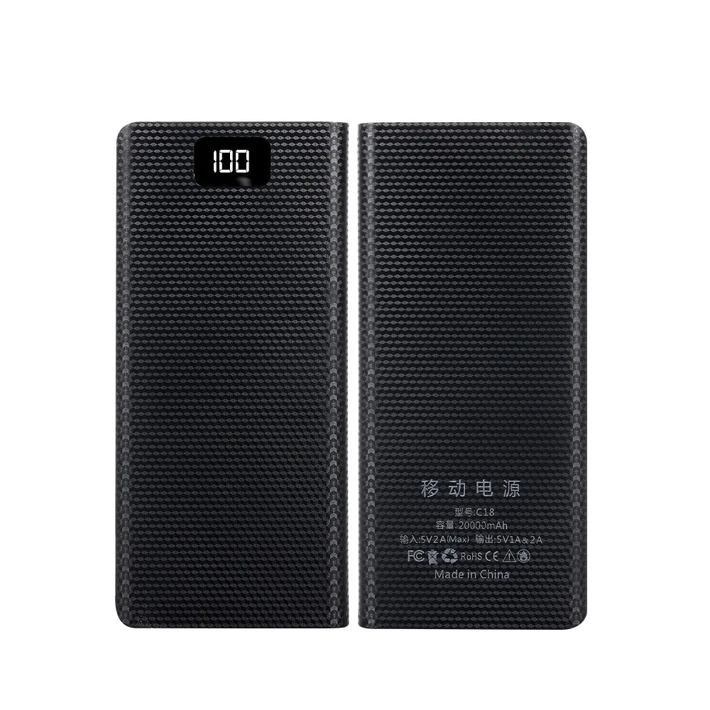 DIY 8*18650 Battery Power Bank Case 20000mAh Dual USB Type C Battery Holder Shell No Soldering Storage Box for Phone Charging