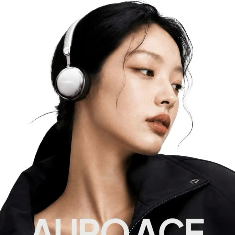 Nye Edifier AURO ACE over-ear-hovedtelefoner med trendy legetøjsskærm til DIY-tekstvisning, 32 mm drivere, Bluetooth 6.0-øretelefoner, gaver