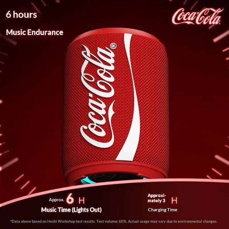 Ny Coca-Cola-samarbejdsmodel, Bluetooth-lyd, Bluetooth 5.4, RGB-belysning, stemmeaktivering, kortplads og bærbar Bluetooth-højttaler