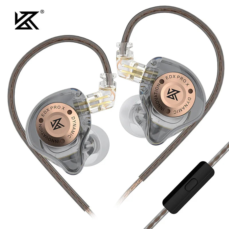 KZ EDX PRO X IEM-øretelefoner med dynamisk driver, HiFi-lyd og dyb bas, sportsørepropper med støjreduktion og aftageligt kabel