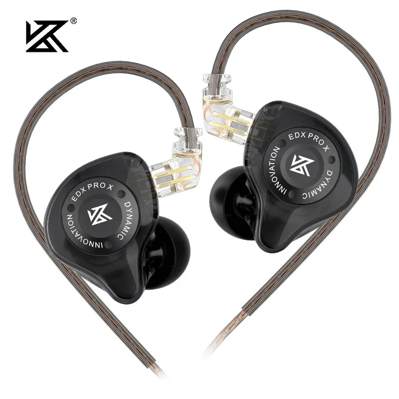 KZ EDX PRO X IEM-øretelefoner med dynamisk driver, HiFi-lyd og dyb bas, sportsørepropper med støjreduktion og aftageligt kabel
