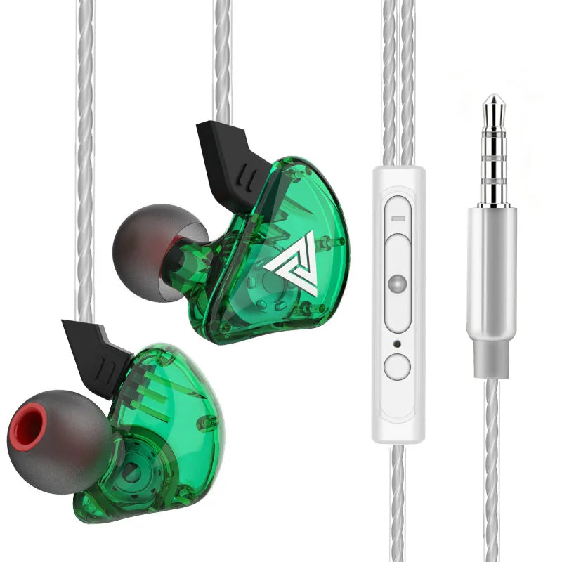 QKZ AK3 HiFi 3.5MM-kablede øretelefoner med mikrofon, bas og støjreduktion, hovedtelefoner til sport, gaming og musik, stereolyd, ørepropper