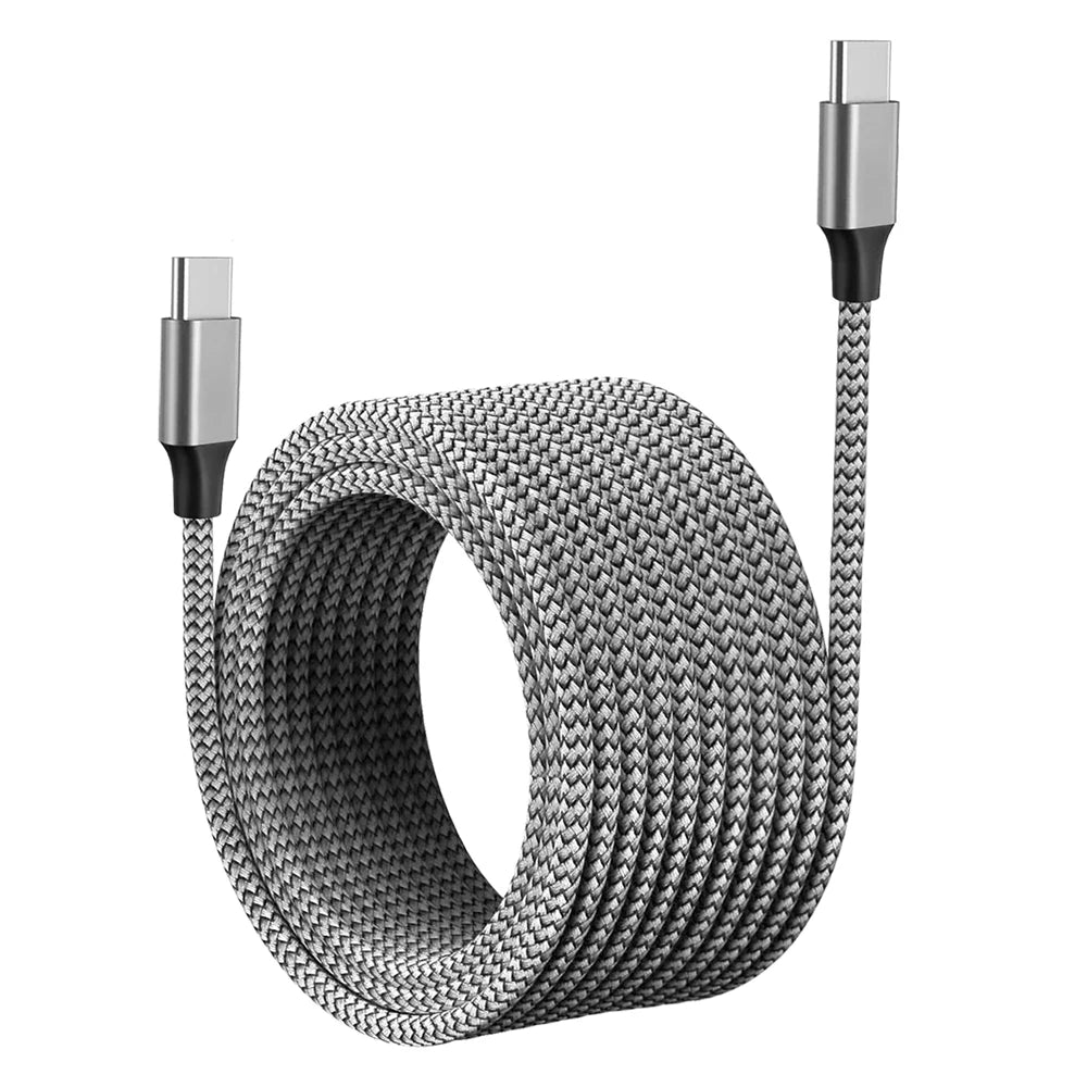 60W PD USB-C til USB-C-hurtigopladningskabel, nylonflettet Type-C-datakabel 1M/2M/3M/5M/8M til iPhone Samsung Xiaomi MacBook