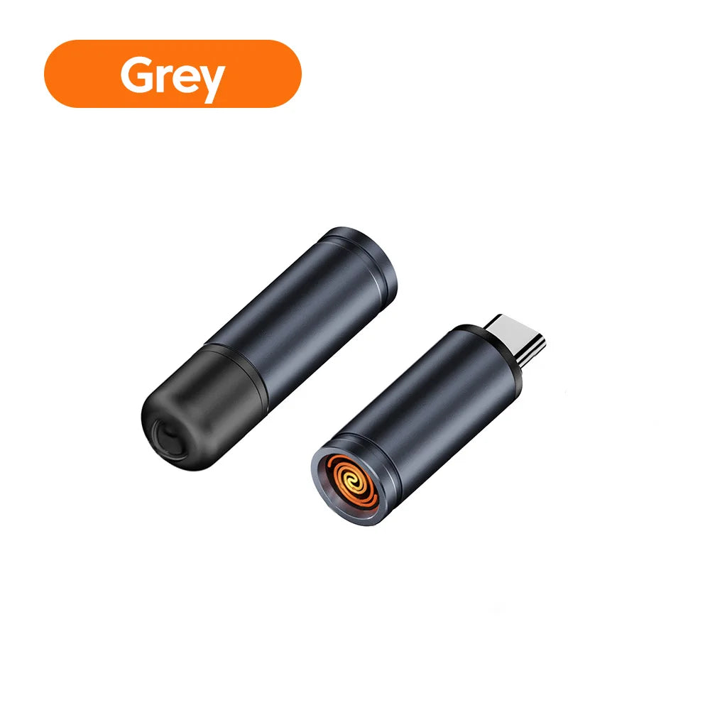Encendedor eléctrico compacto tipo C, fácil de transportar y guardar, mini encendedor de cigarrillos Type-C para viajes en avión y actividades al aire libre, sin llama
