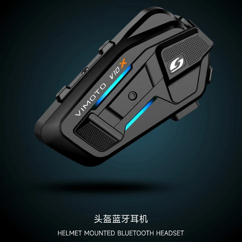 Écouteurs Bluetooth VIMAITONG V10X pour casque de moto, interphone multi-personnes dédié à la conduite, casque intégré intégral