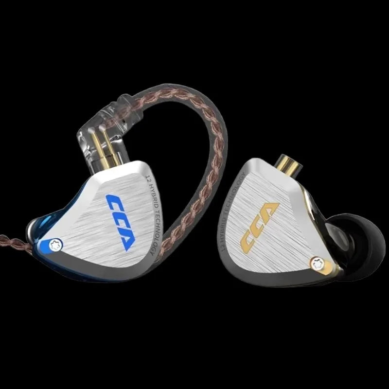 CCA C12 Earphones Hi-Fi Audiophile Grade DIY Hybrid Dynamic & Balanced Armature Wired In-Ear Monitoring Headphones Gifts