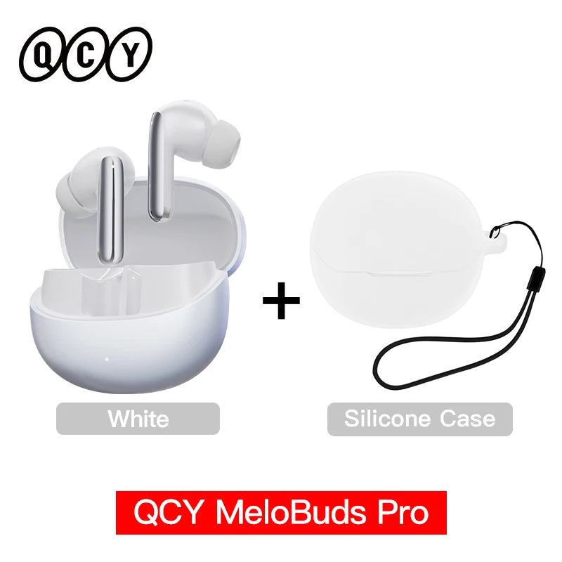 QCY MeloBuds Pro ANC Écouteurs Bluetooth 5.3 sans fil ANC hybride 46dB Hi-Res LDAC Écouteurs 6 micros Casque Détection intra-auriculaire 34H