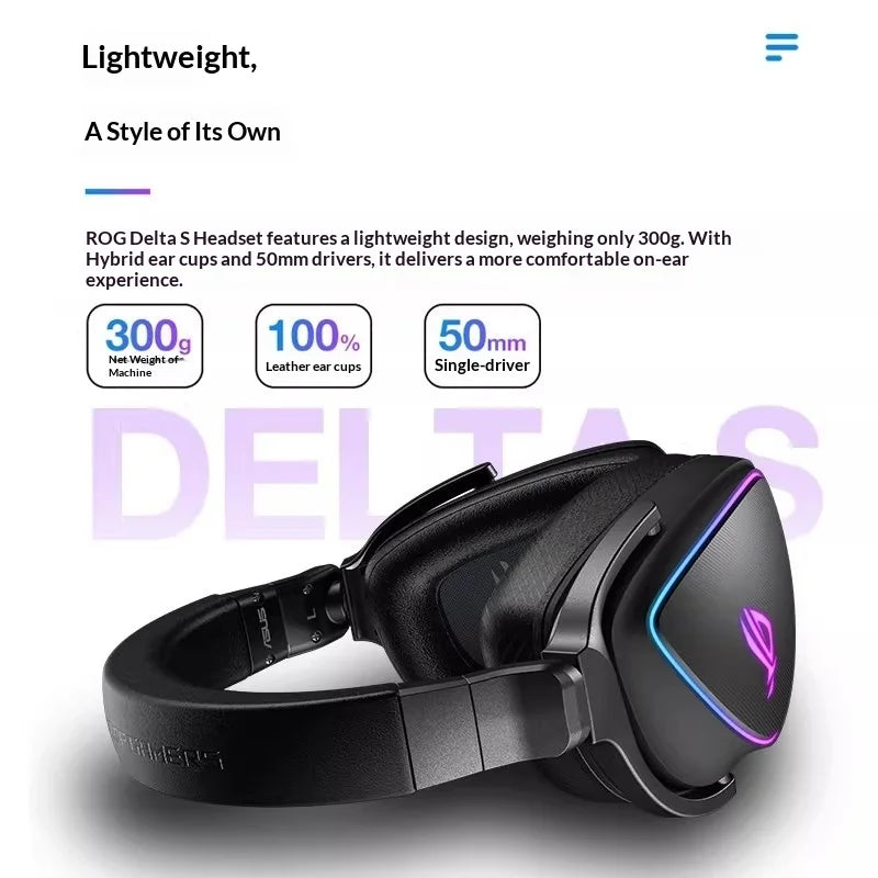 ROG Prism Casque de jeu supra-auriculaire léger 7.1 Casque de jeu RVB Éclairage Aura Sync Prism 2 Cadeaux Casque de jeu