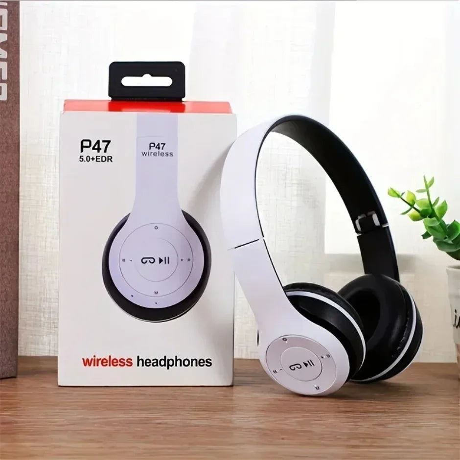 Multifunktionelt, bærbart, sammenfoldeligt hovedmonteret trådløst Bluetooth 5.0-headset til Bluetooth-forbindelse, TF-kort og kablet forbindelse