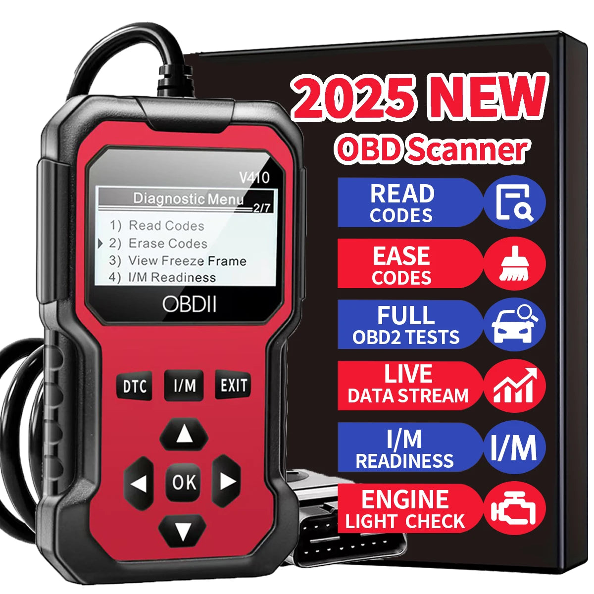 Car Obd2 Scanner Diagnostic Tool Code Reader Engine Fault Code Reader Scanner Can Diagnose All Obd Ii Protocol Cars Since 1996