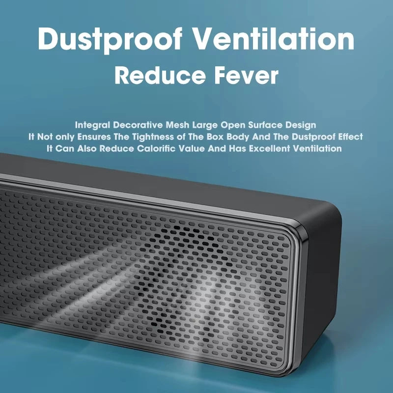 Barra de sonido Bluetooth para cine en casa con subwoofer, sonido envolvente 4D, graves potentes y altavoz estéreo con cable para TV y computadora